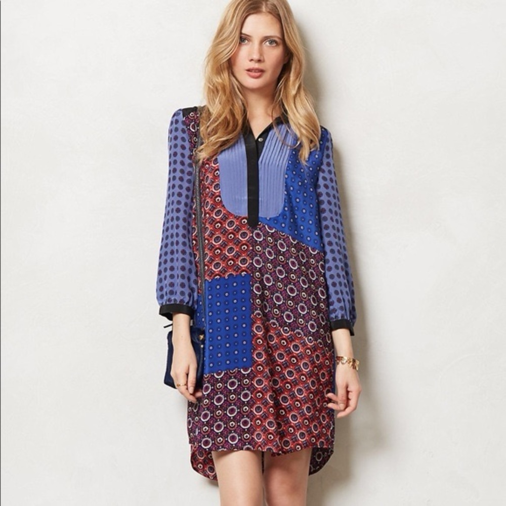 Moulinette Seours Anthro silk shirt dress